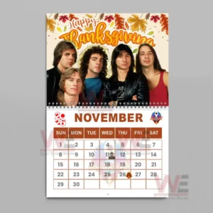 November 2026 page from Journey calendar with band photo and Thanksgiving theme.