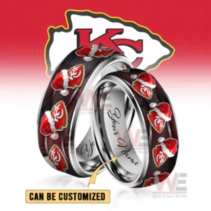 Kansas City Chiefs x Christmas Silver Tungsten Rings