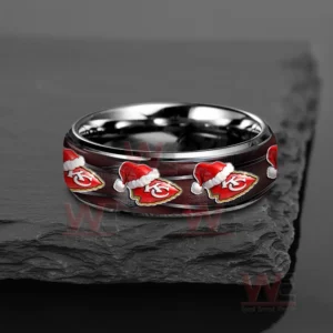 kansas city chiefs x christmas silver tungsten rings img 4 FCgPr