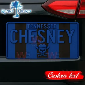 Kenny Chesney License Plate Frame 3 Alt text: Close-up of a Tennessee license plate with