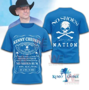 Blue graphic tshirt with detailed front artwork and striking skull design on the back!