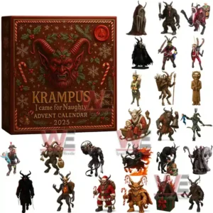 KRAMPUS Advent Calendar 2025 3 Krampus advent calendar with multiple themed figurines arranged around the box!