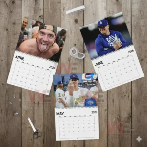 LA Dodgers Kike Hernandez 2026 Wall Calendar 8 Alt text: Calendar pages for April, May, and June 2026 featuring Kike Hernandez in various action shots.