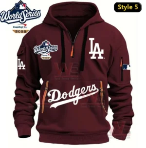 LA Dodgers 2025 World Series Champion Half Zipper Hoodie 13 los angeles dodgers 2025 world series champion half zipper hoodie img 5
