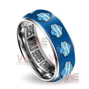 Los Angeles Dodgers 2025 World Series Champion Ring 7 Metallic blue Dodgers ring with World Champions logos and 2025 World Series Champions engraving inside!