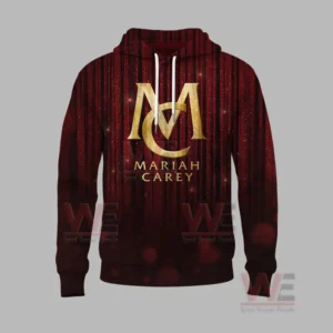 Red hoodie with striking gold monogram on the front!