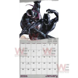 A striking image of two fighters battling positioned over a monthly calendar grid!