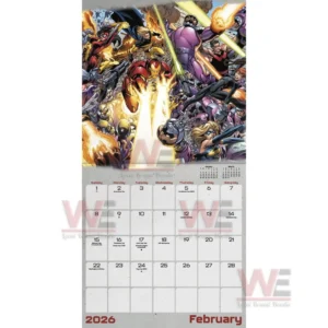 A dynamic image showing a large group battle scene placed above a monthly calendar grid!