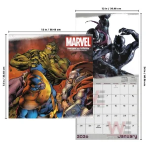 marvel heroes vs villains 2026 wall calendar img 6 qm0Sa