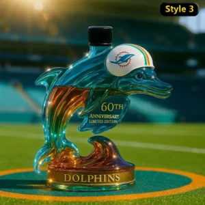 Miami Dolphins limited edition bottle with black cap on football field!