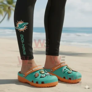 Miami Dolphins Crocs Crocband Clogs With Charms 11 miami dolphins nfl crocs clogs with charms img 5 vqXrm