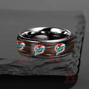 miami dolphins x christmas silver tungsten rings img 4 x5WrY