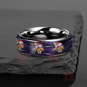 Minnesota Vikings x Christmas Silver Tungsten Rings 9 minnesota vikings x christmas silver tungsten rings img 4 LjYy3