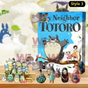 My Neighbor Totoro advent calendar style 3 featuring Totoro with children and collectible figures arranged in front!