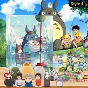 My Neighbor Totoro advent calendar style 4 featuring Totoro fishing scene and various collectible Ghibli characters in front of the box!