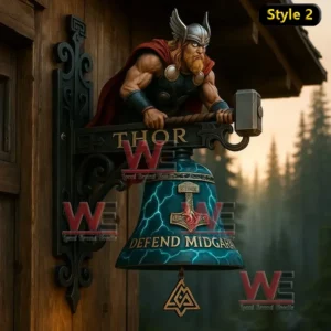 Mythic Guardians Bell 10 A decorative Thor bell featuring a warrior figure above a lightning patterned bell!