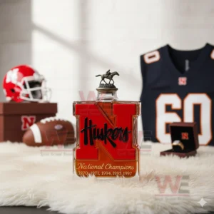 nebraska cornhuskers 5 time national champions whiskey bottle crafttobuy img 5 BOczL