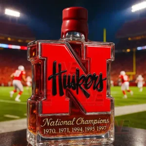 nebraska cornhuskers 5 time national champions whiskey bottle crafttobuy img 7 NKIbW