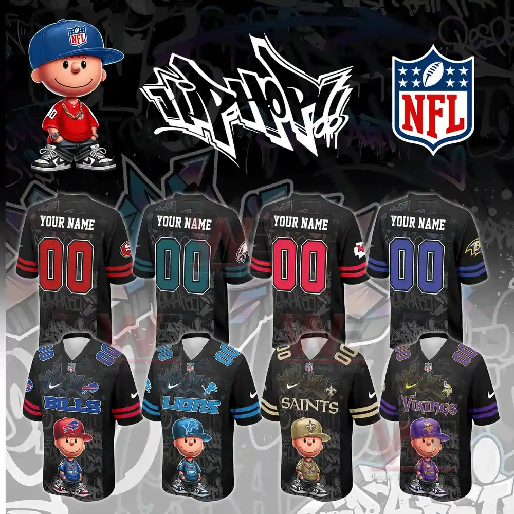 NFL Charlie Brown HipHop Vibes Football Jersey - WeLocalBrandHoodie