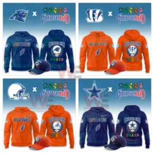NFL Football Team Grateful Dead Limited Hoodie 10 Football themed hoodies and caps with mixed Grateful Dead motifs in multiple colors!
