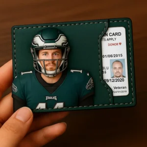 NFL Football Team ID Card Holder 9 Green football player ID holder with detailed uniform design.