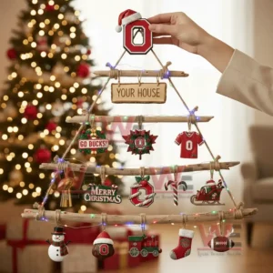 Ohio State Buckeyes Rustic Wall Christmas Tree
