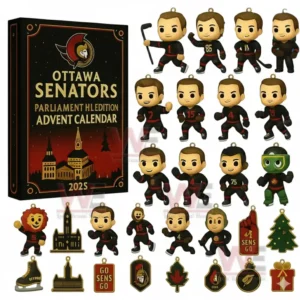 Ottawa Senators advent calendar with miniature team themed figures and icons!
