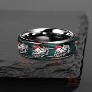 Philadelphia Eagles x Christmas Silver Tungsten Rings 9 philadelphia eagles x christmas silver tungsten rings img 4 zierR