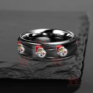 Pittsburgh Steelers x Christmas Silver Tungsten Rings 9 pittsburgh steelers x christmas silver tungsten rings img 4 AMvYy