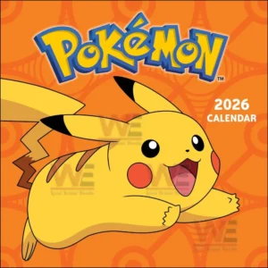 Yellow creature running happily on an orange background as the main art for a themed calendar cover.