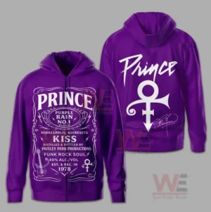 Purple zip hoodie with detailed front design and large symbol artwork on the back!