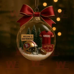 san francisco 49ers christmas tree topper with ornament img 12 J5l2C