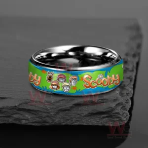 Scooby Doo x Christmas Silver Tungsten Rings 9 scooby doo x christmas silver tungsten rings img 4 J2yJ3