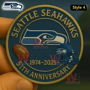 seattle seahawks 50th anniversary commemorative coin