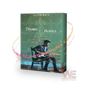 Advent calendar with green cover showing song titles and a musician seated with a guitar!
