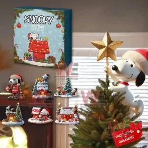 Snoopy Christmas decorations with a tree topper and various festive scenes!