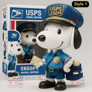 Snoopy USPS 250th Anniversary Pop Vinyl Figure 4 Snoopy USPS Postal Edition 250th anniversary collectible figure with box display.