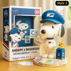 Snoopy USPS 250th Anniversary Pop Vinyl Figure 5 Snoopy and Woodstock USPS 250th anniversary figure with mailbox and commemorative stamps.