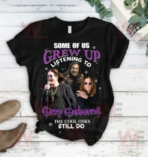 Ozzy Osbourne themed t shirt with vintage rock design and slogan.