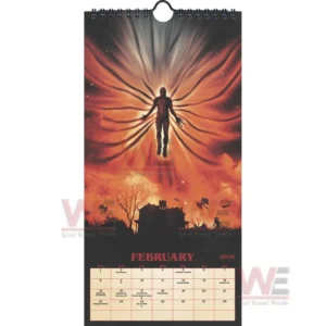 Stranger Things 2026 Wall Calendar 24 Young character reaching forward above a January calendar grid.