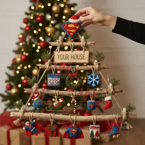 Superman Rustic Wall Christmas Tree