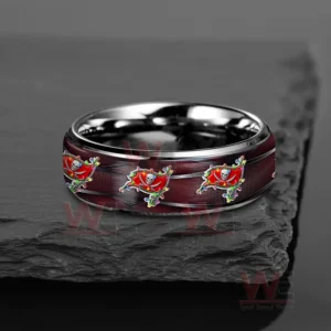 tampa bay buccaneers x christmas silver tungsten rings img 4 27e2F