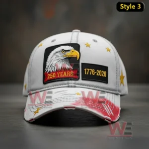 Gray 250 years United States anniversary cap with eagle and 1776 2026 text.