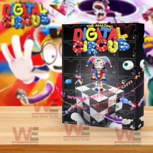 A The Amazing Digital Circus Advent calendar with surreal character design and bold digital art presentation.