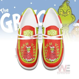 Hey Dude shoes with Grinch character and 