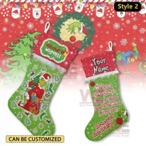 The Grinch x Christmas Personalized Christmas Stocking 6 Personalized Grinch Christmas stocking with