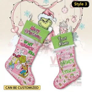 The Grinch x Christmas Personalized Christmas Stocking 7 Personalized Grinch Christmas stocking with