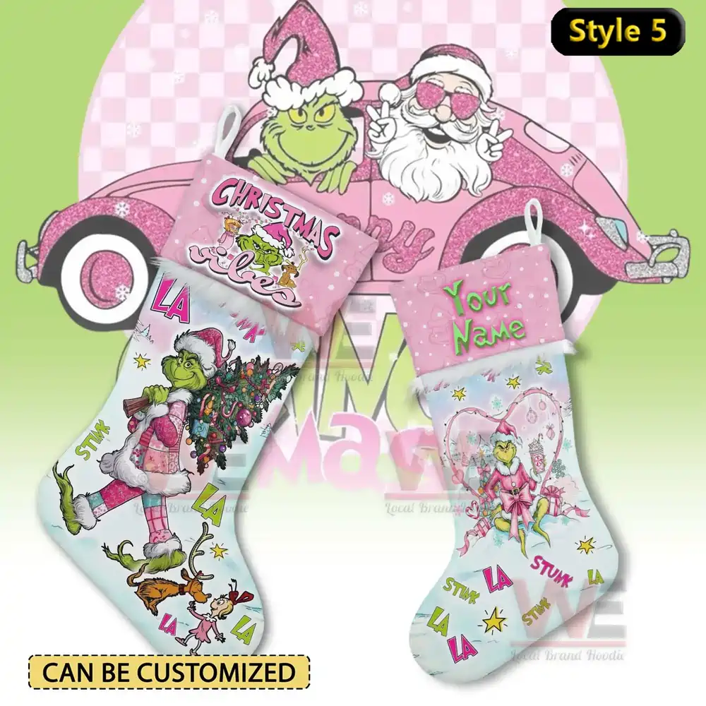 The Grinch x Christmas Personalized Christmas Stocking 5 The Grinch x Christmas Personalized Christmas Stocking - Image 5