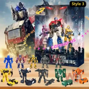 Transformers 2025 advent calendar box with Optimus Prime Bumblebee and miniature robot collection!