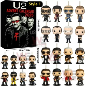 U2 advent calendar box with a full set of stylized band themed collectible figures.